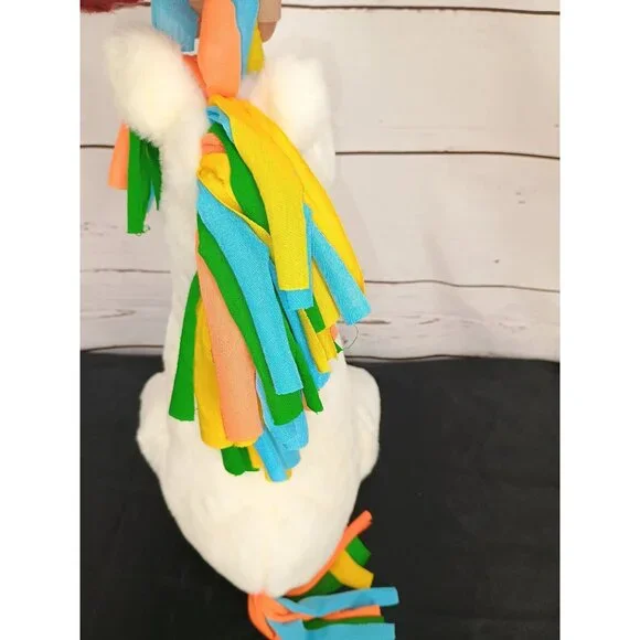 Plush Unicorn Toy With Rainbow Mane & Yellow Hooves By Gigglescape - Picture 5 of 6